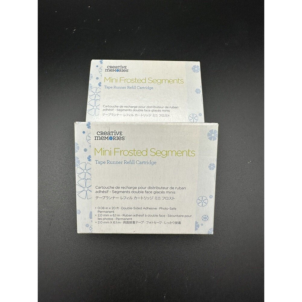 Creative Memories adhesive Mini Frosted Tape Runner Refill Catridge set of 2